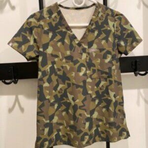 FIGS limited edition camo Scrub Top
